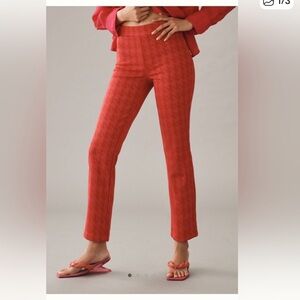 Sanctuary Carnaby Kick Crop Pant Pink Red Houndstooth M